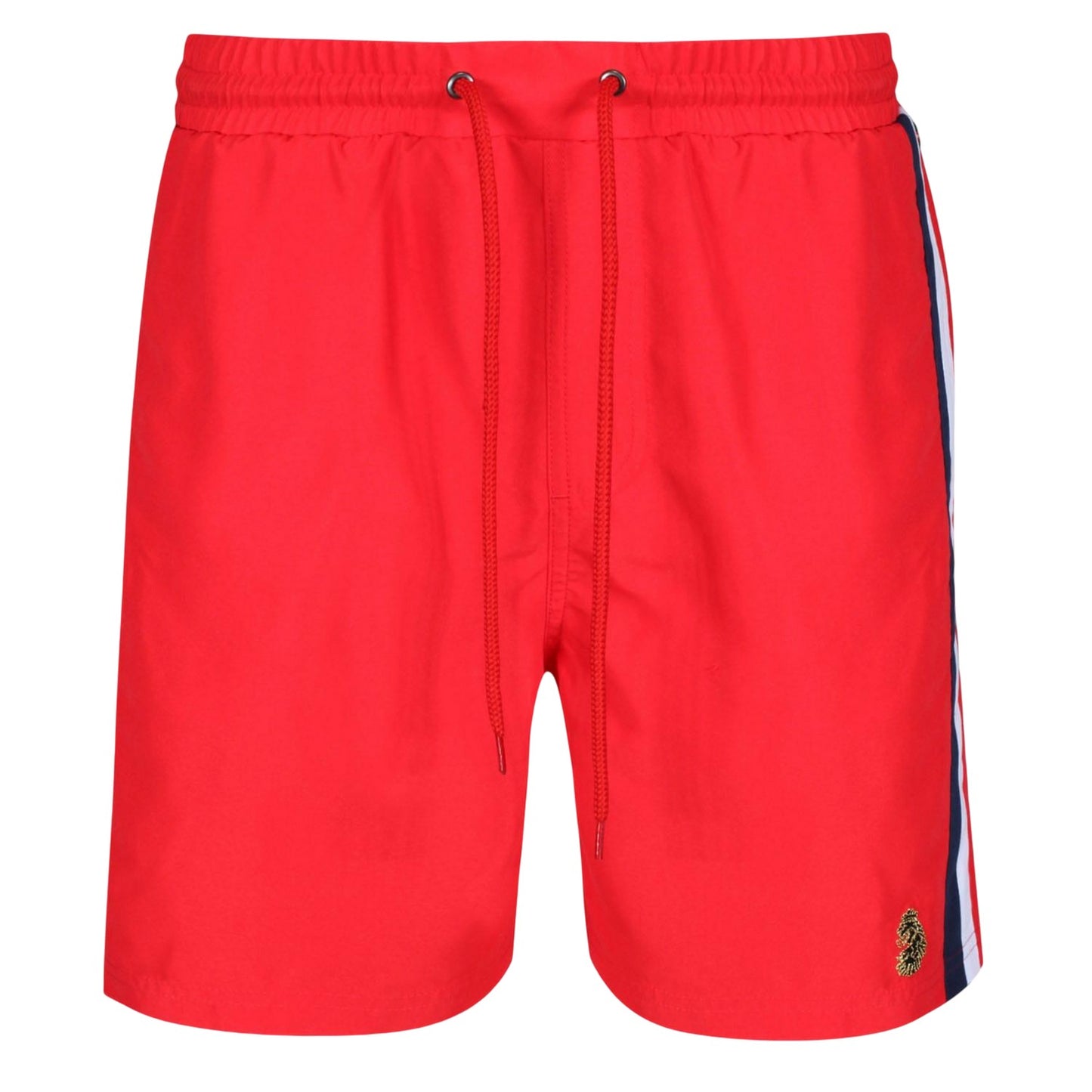 Red - Front - Luke 1977 Mens Cabo San Contrast Panel Swim Shorts