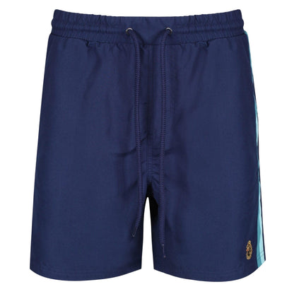 Navy - Front - Luke 1977 Mens Cabo San Contrast Panel Swim Shorts