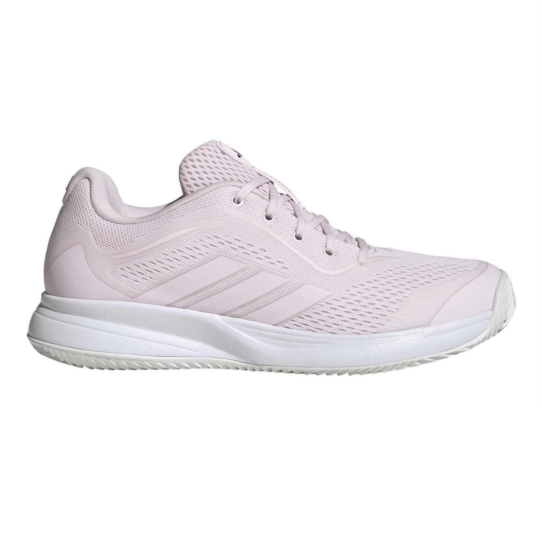 Pink-White - Front - Adidas Womens-Ladies Avaflash Tennis Shoes