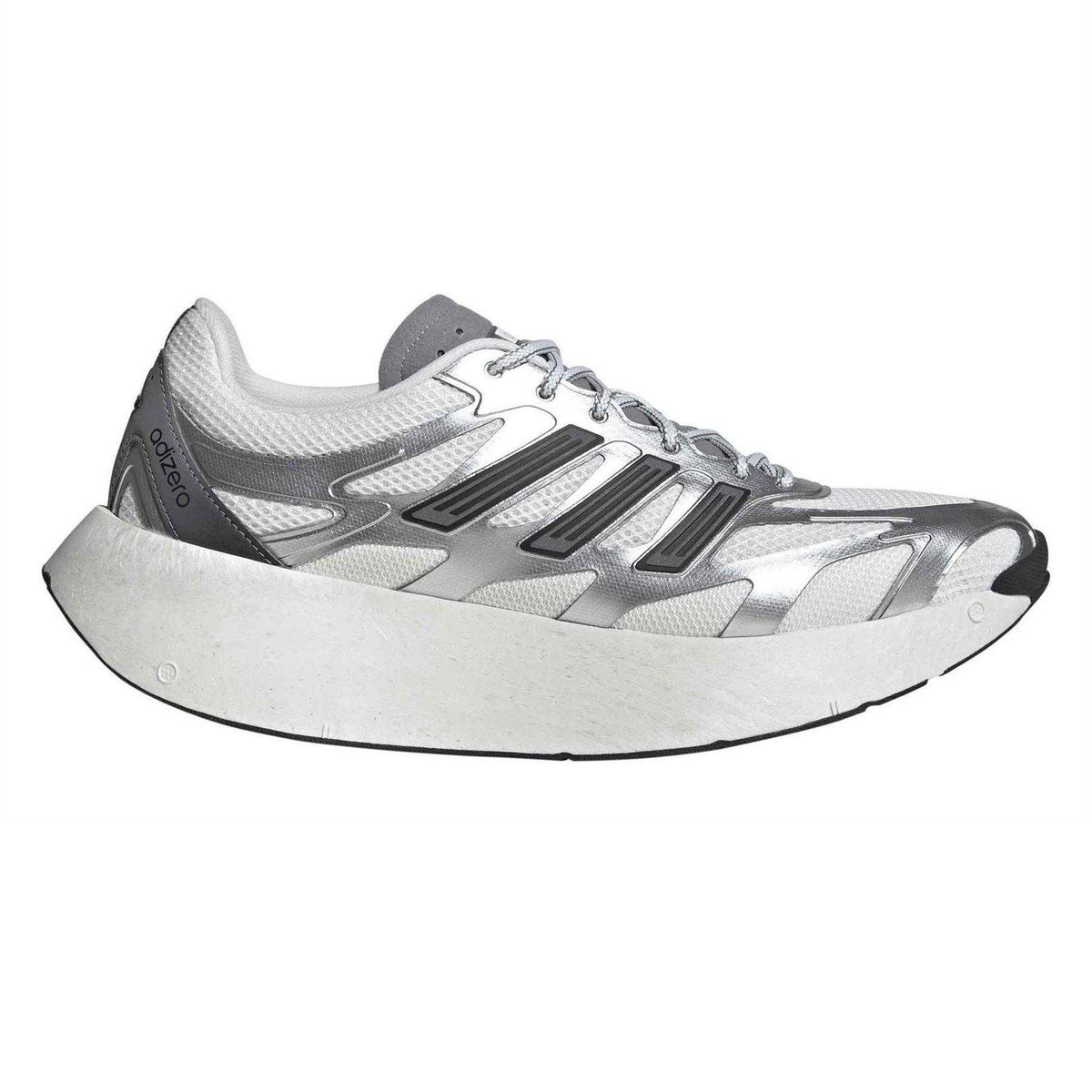 Silver-White - Front - Adidas Mens Adizero Aruku Lace Up Running Shoes