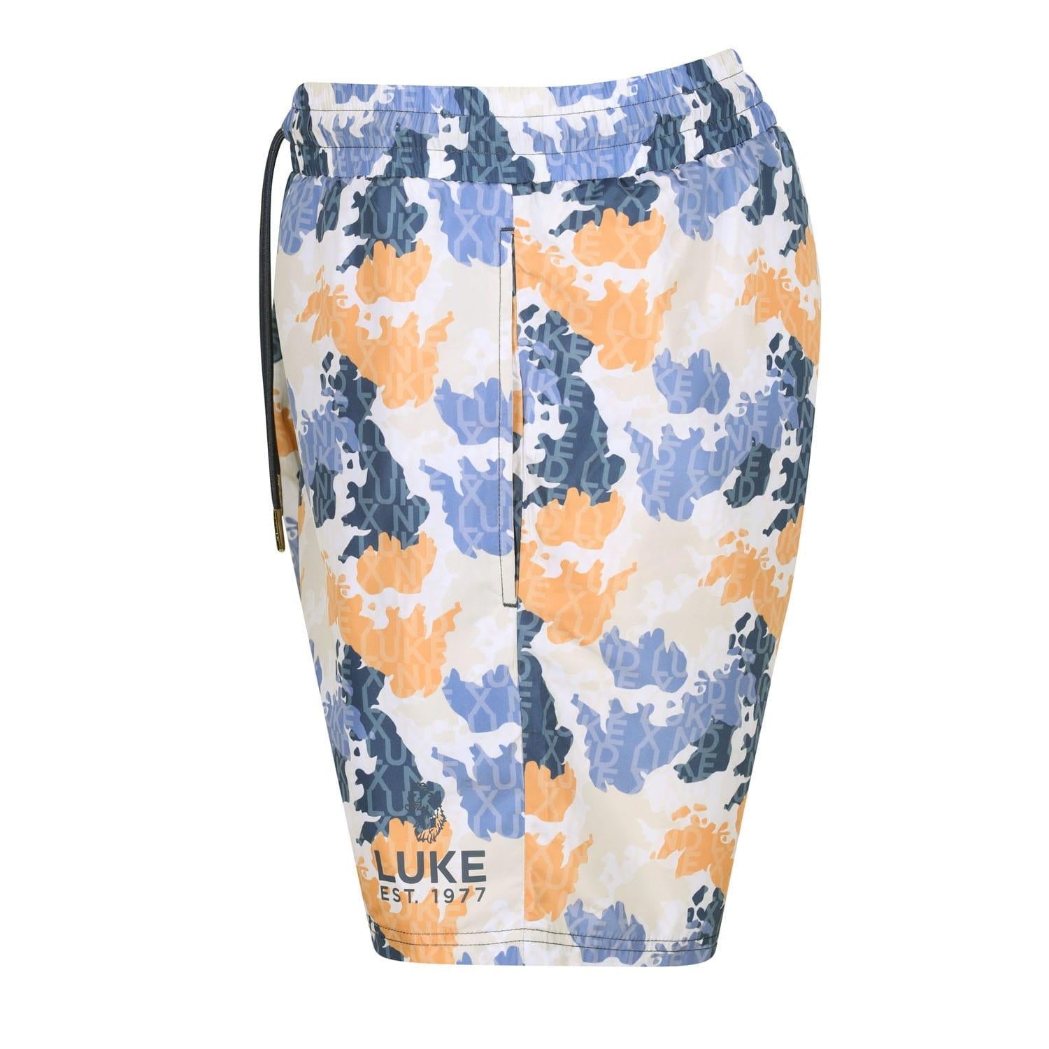 Multicoloured - Side - Luke 1977 Mens Palma Swim Shorts