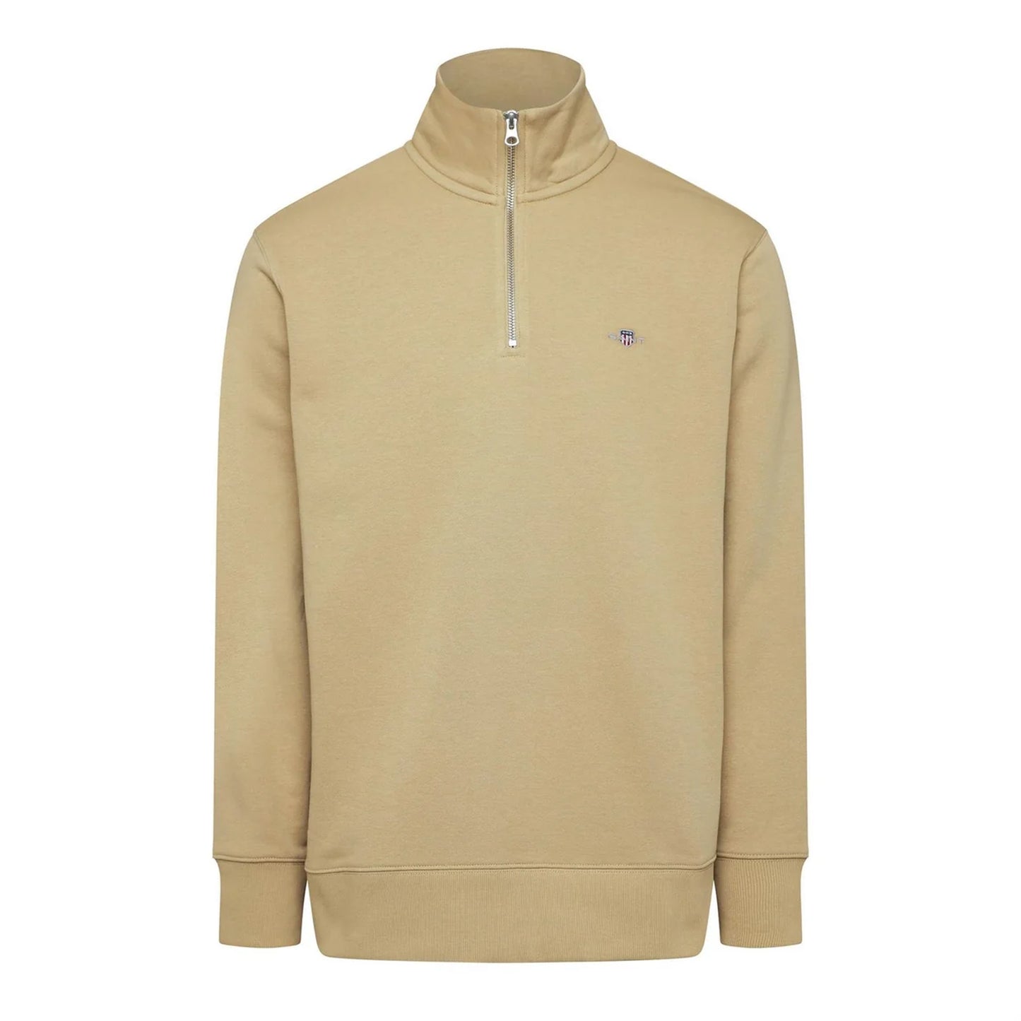Beige - Front - Gant Mens Shield Regular Sweatshirt
