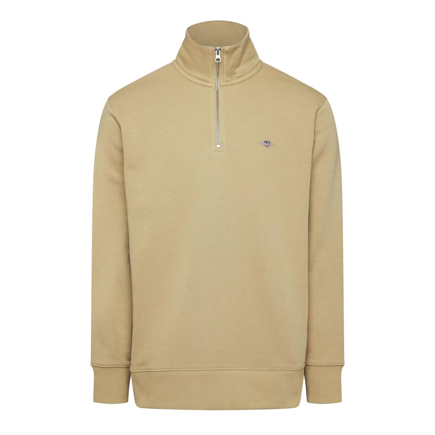 Beige - Front - Gant Mens Shield Regular Sweatshirt