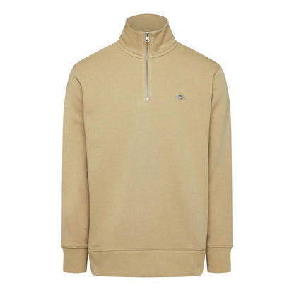 Beige - Front - Gant Mens Shield Regular Sweatshirt