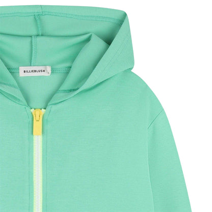 Green - Side - Billieblush Childrens-Kids Graphic Print Full Zip Hoodie