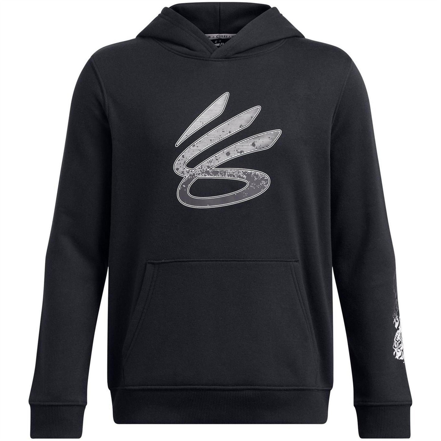 Black - Front - Under Armour Childrens-Kids Curry Splash Graphic Print Hoodie