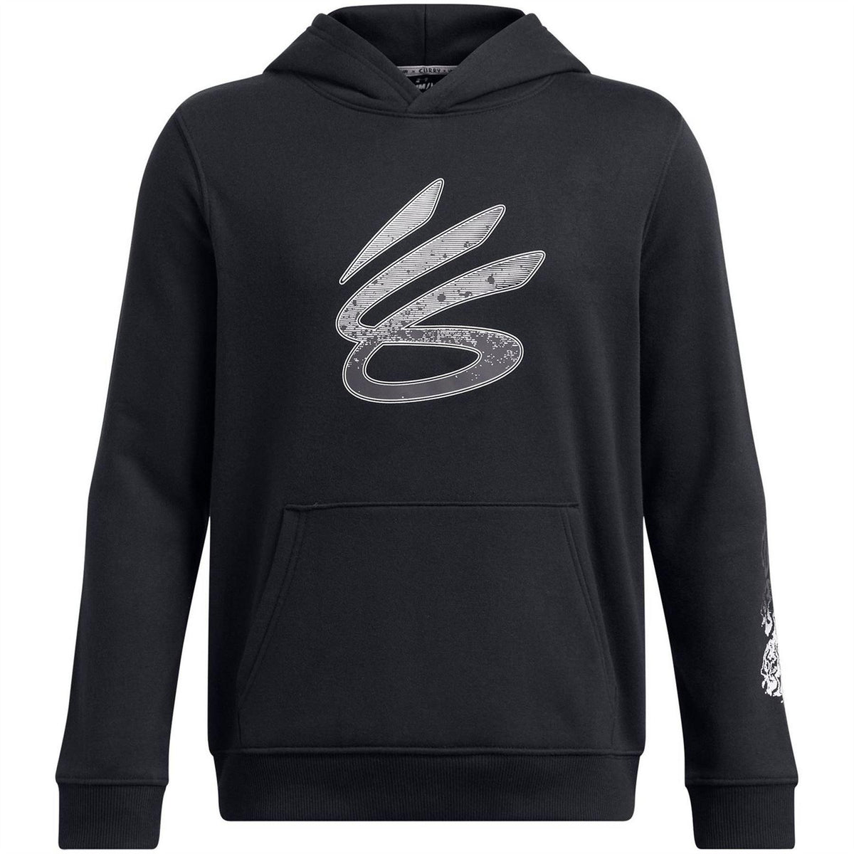 Black - Front - Under Armour Childrens-Kids Curry Splash Graphic Print Hoodie