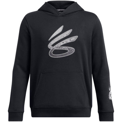 Black - Front - Under Armour Childrens-Kids Curry Splash Graphic Print Hoodie