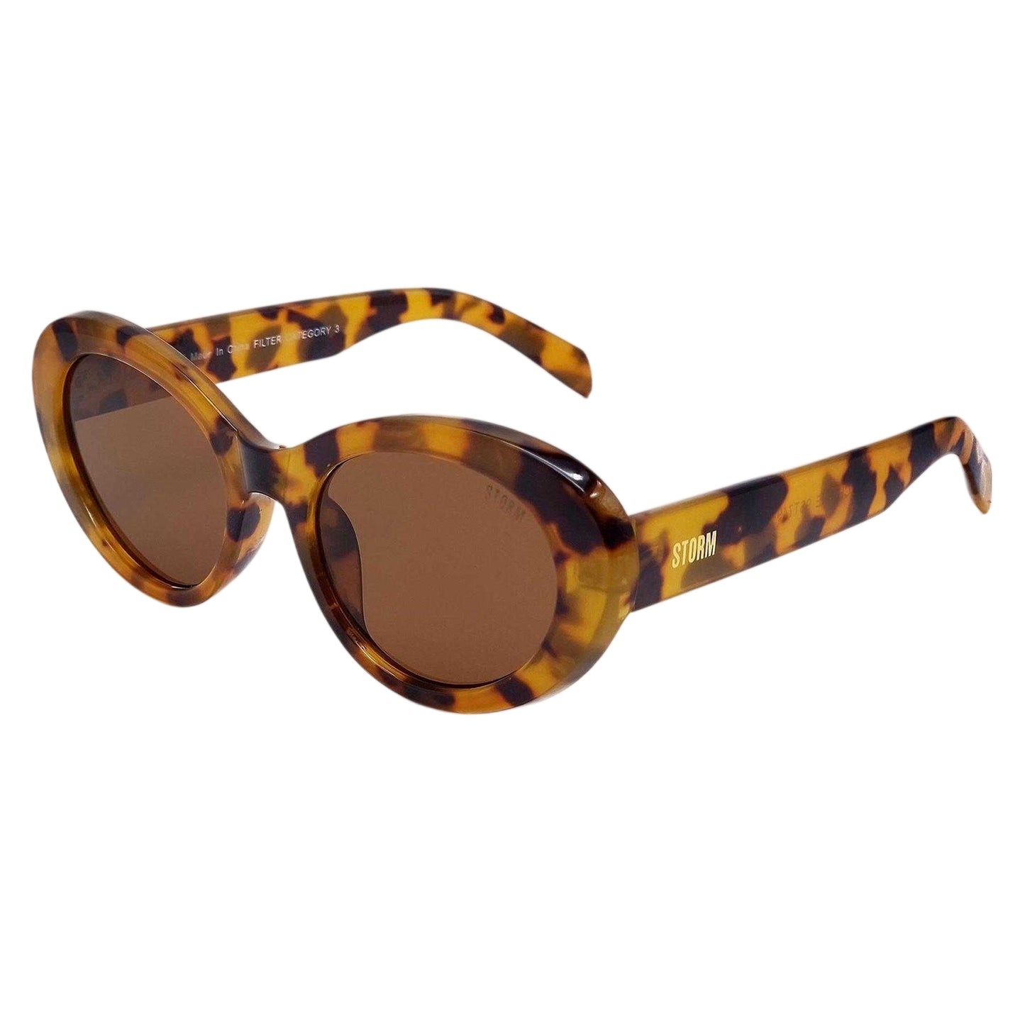 Tortoiseshell - Side - Storm Womens-Ladies Oval Sunglasses