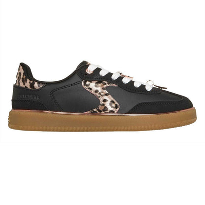 Black - Front - Skechers Childrens-Kids Hotshot Leopard Print Trainers