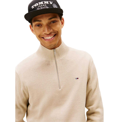 Sand - Side - Tommy Jeans Mens Essential Quarter Zip Sweatshirt