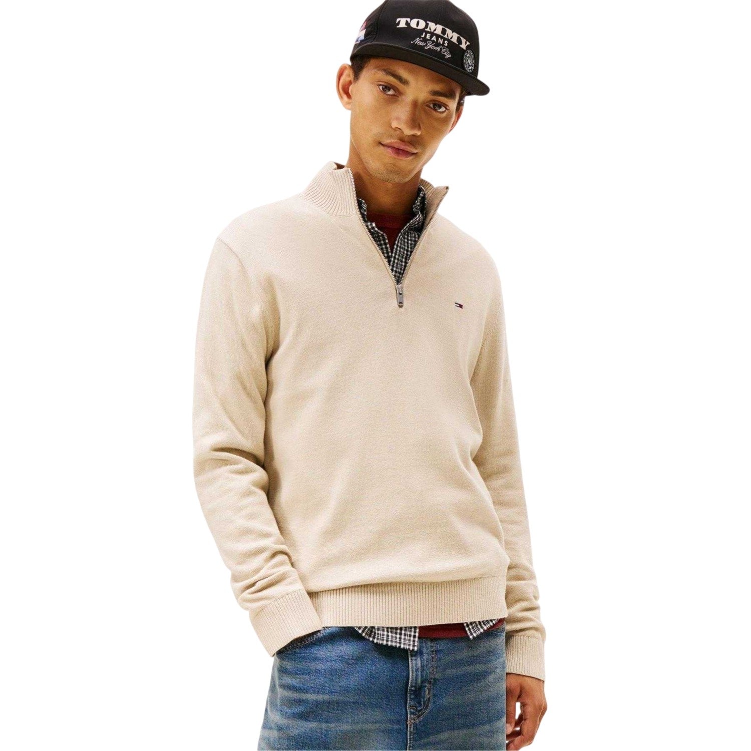 Sand - Lifestyle - Tommy Jeans Mens Essential Quarter Zip Sweatshirt