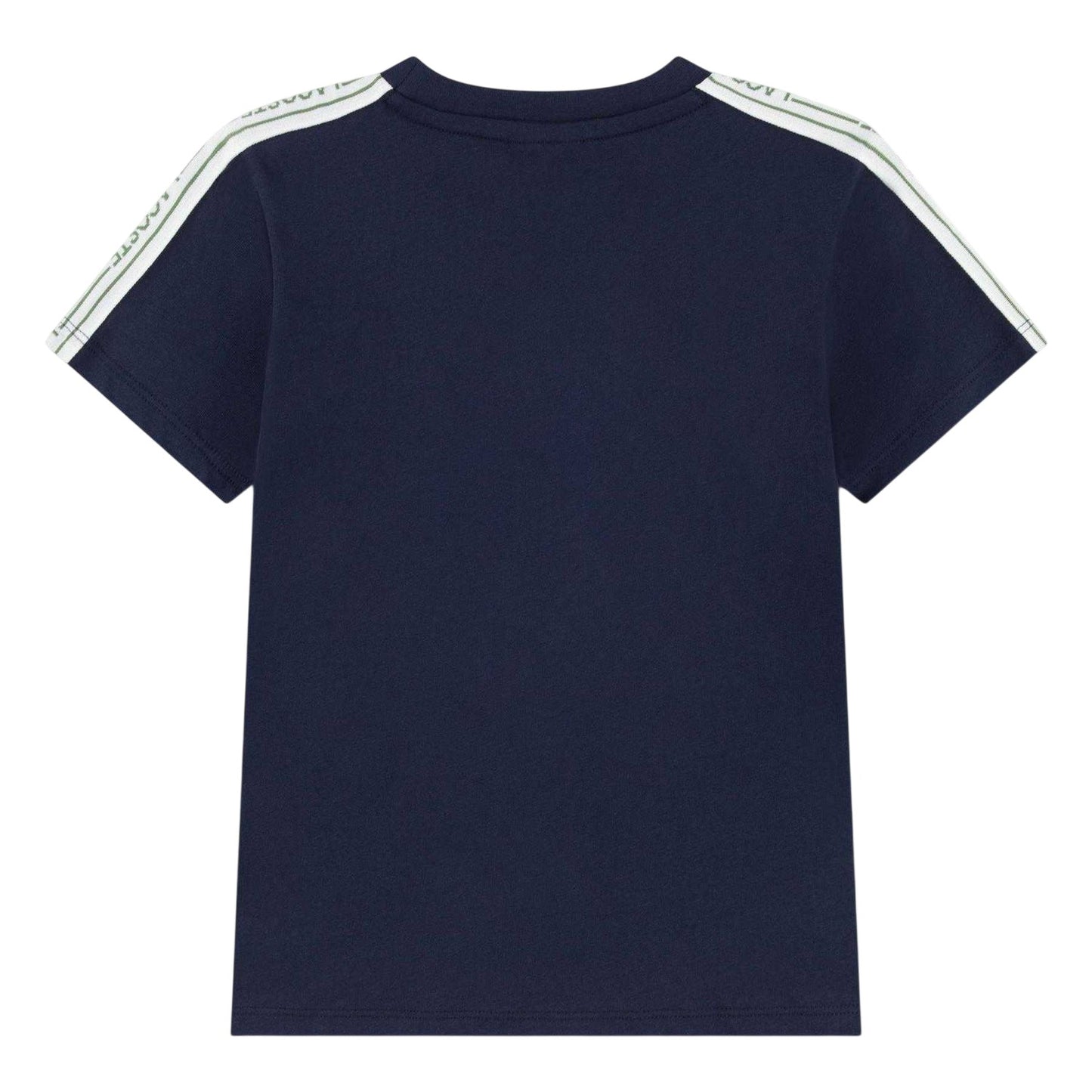 Marine Blue - Back - Lacoste Childrens-Kids Embroidered Logo Taping T-Shirt