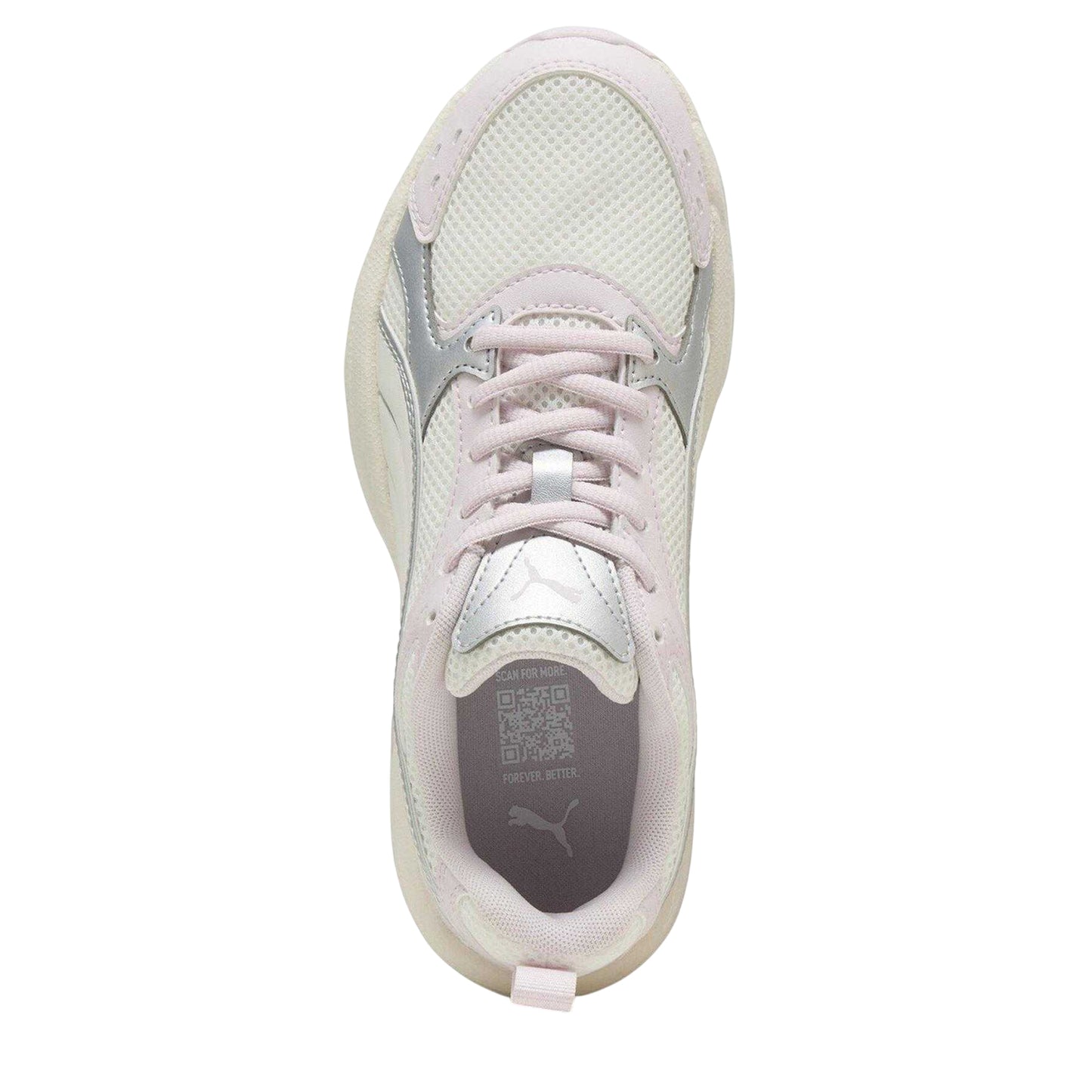 Cream-Pink - Side - Puma Childrens-Kids Milenio Tech Trainers