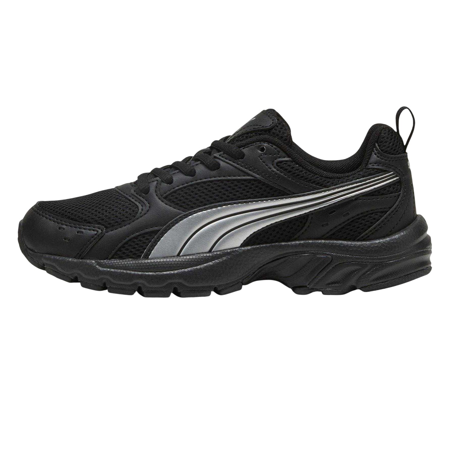 Black-Silver - Back - Puma Childrens-Kids Milenio Tech Trainers