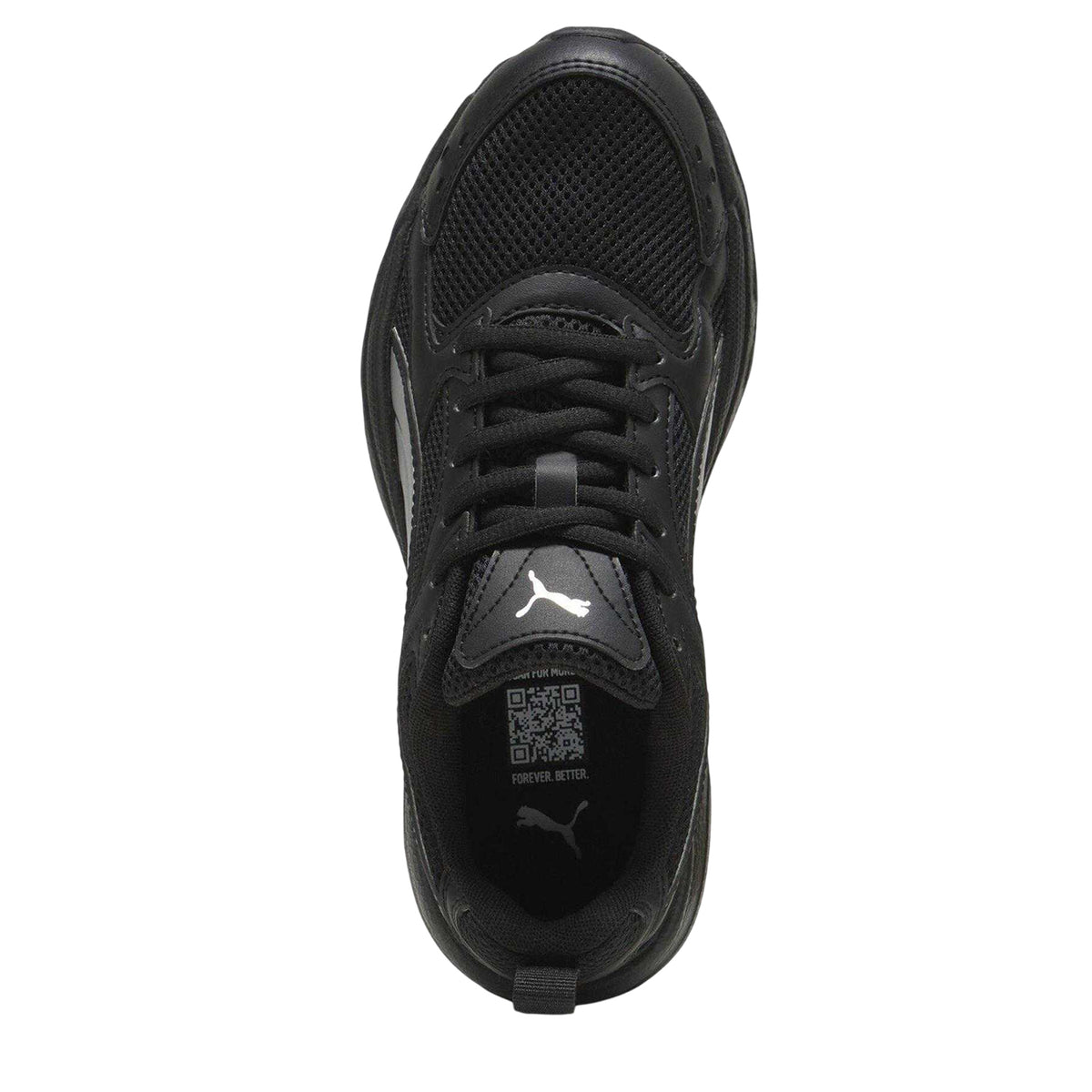 Black-Silver - Side - Puma Childrens-Kids Milenio Tech Trainers