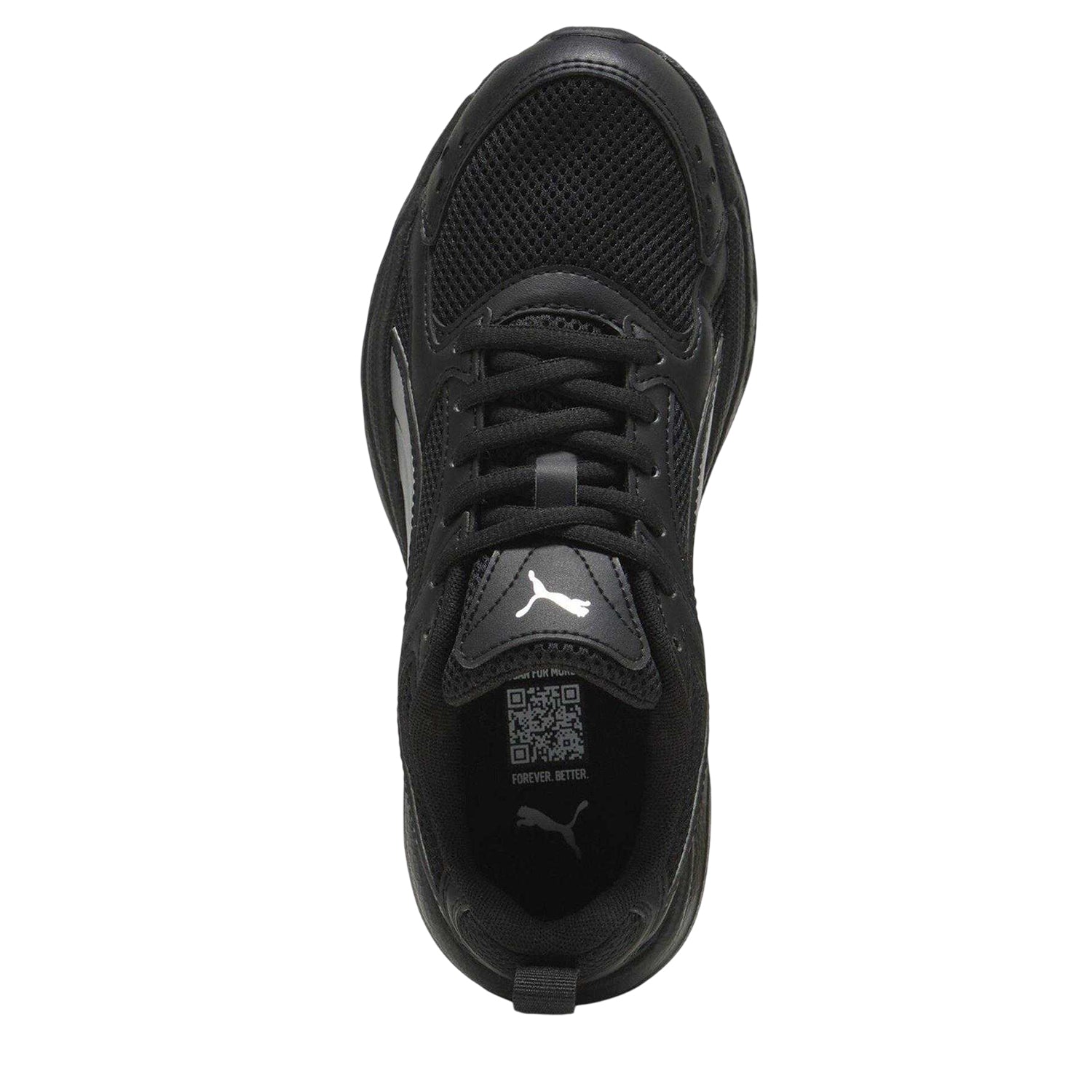 Black-Silver - Side - Puma Childrens-Kids Milenio Tech Trainers