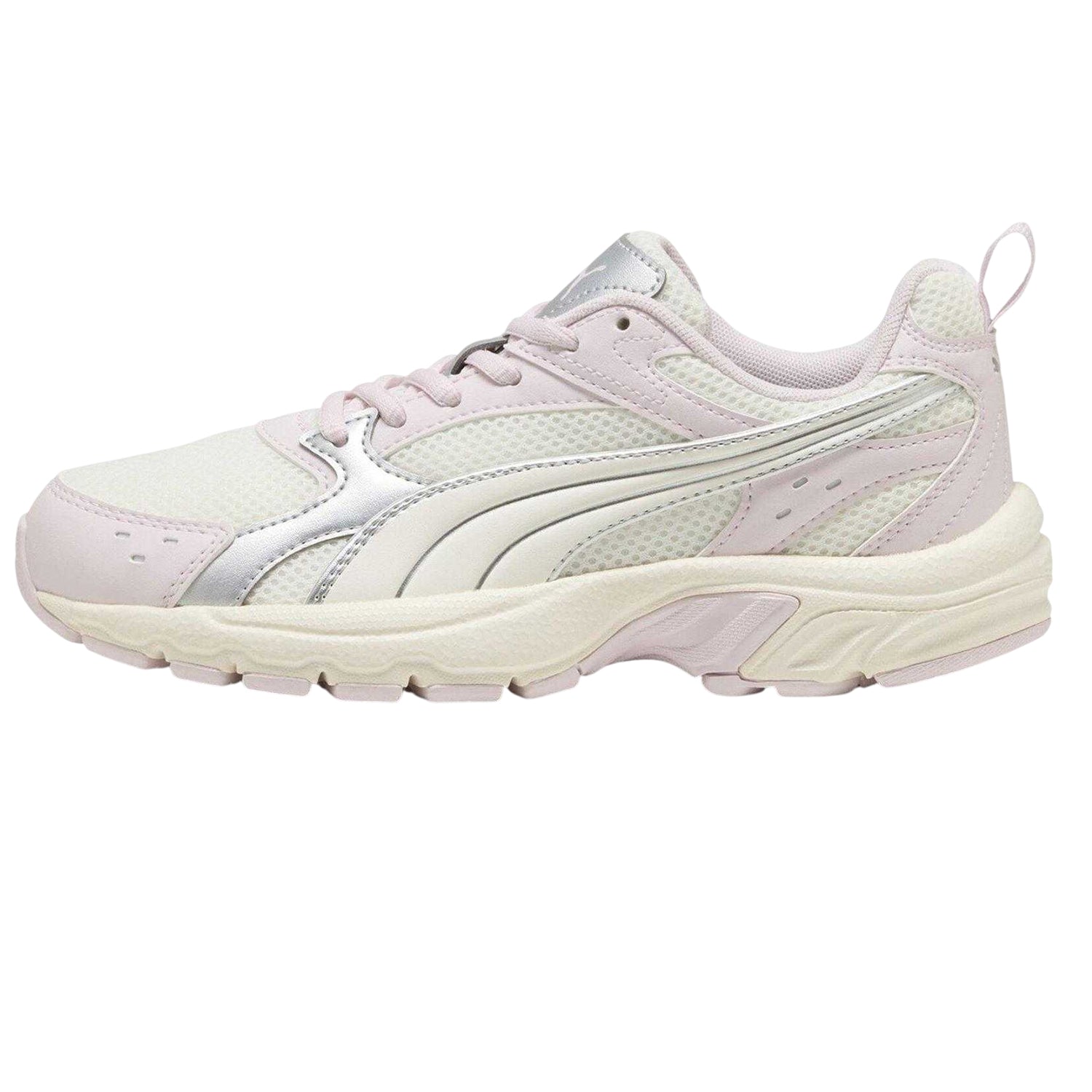 Cream-Pink - Back - Puma Childrens-Kids Milenio Tech Trainers