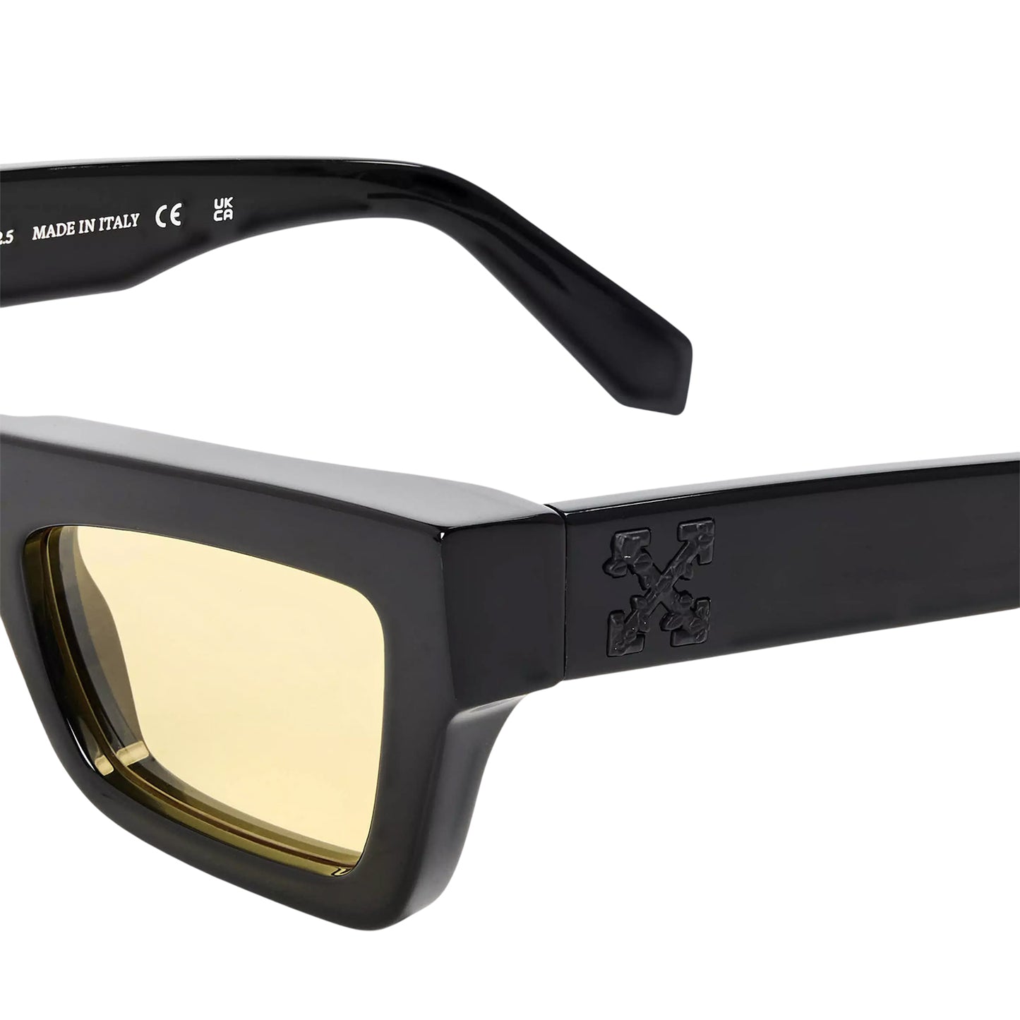 Black-Yellow - Front - Off White Unisex Adult Charleston Square Frame Sunglasses