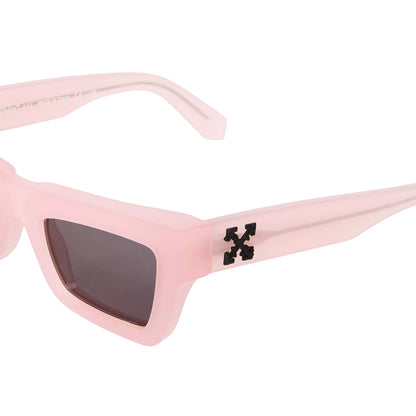 Pink-Dark Grey - Side - Off White Unisex Adult Charleston Square Frame Sunglasses