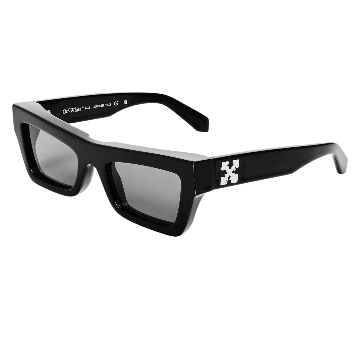 Black-Dark Grey - Front - Off White Unisex Adult Charleston Square Frame Sunglasses