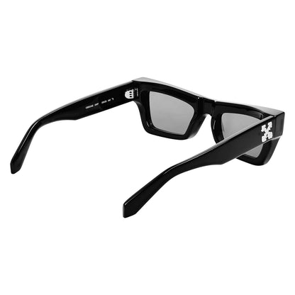 Black-Dark Grey - Back - Off White Unisex Adult Charleston Square Frame Sunglasses
