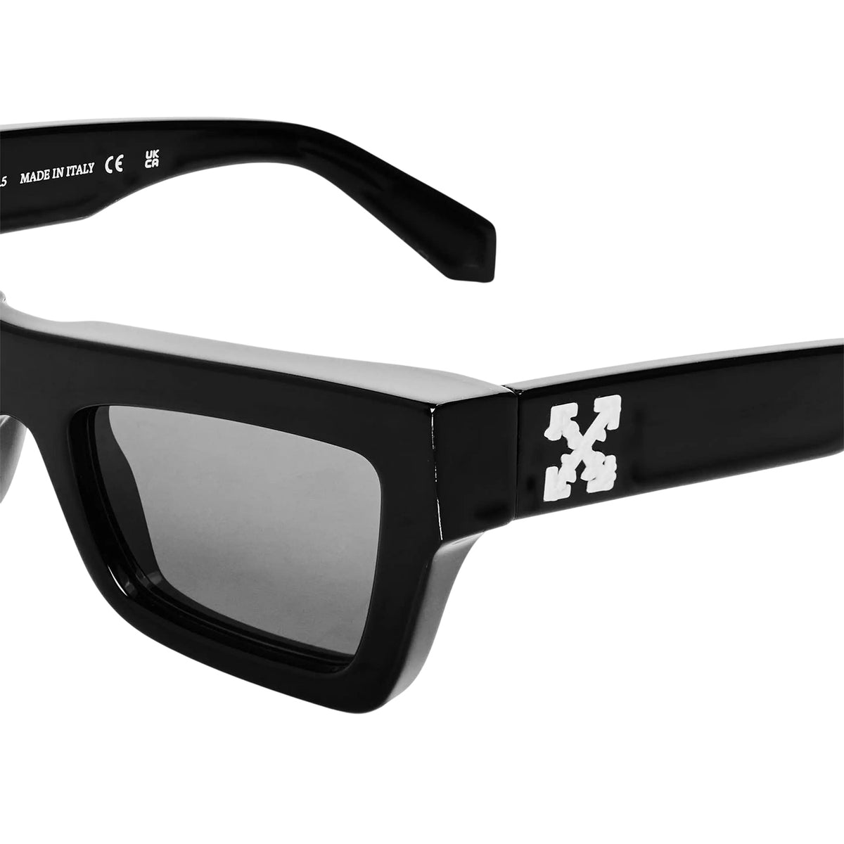 Black-Dark Grey - Side - Off White Unisex Adult Charleston Square Frame Sunglasses