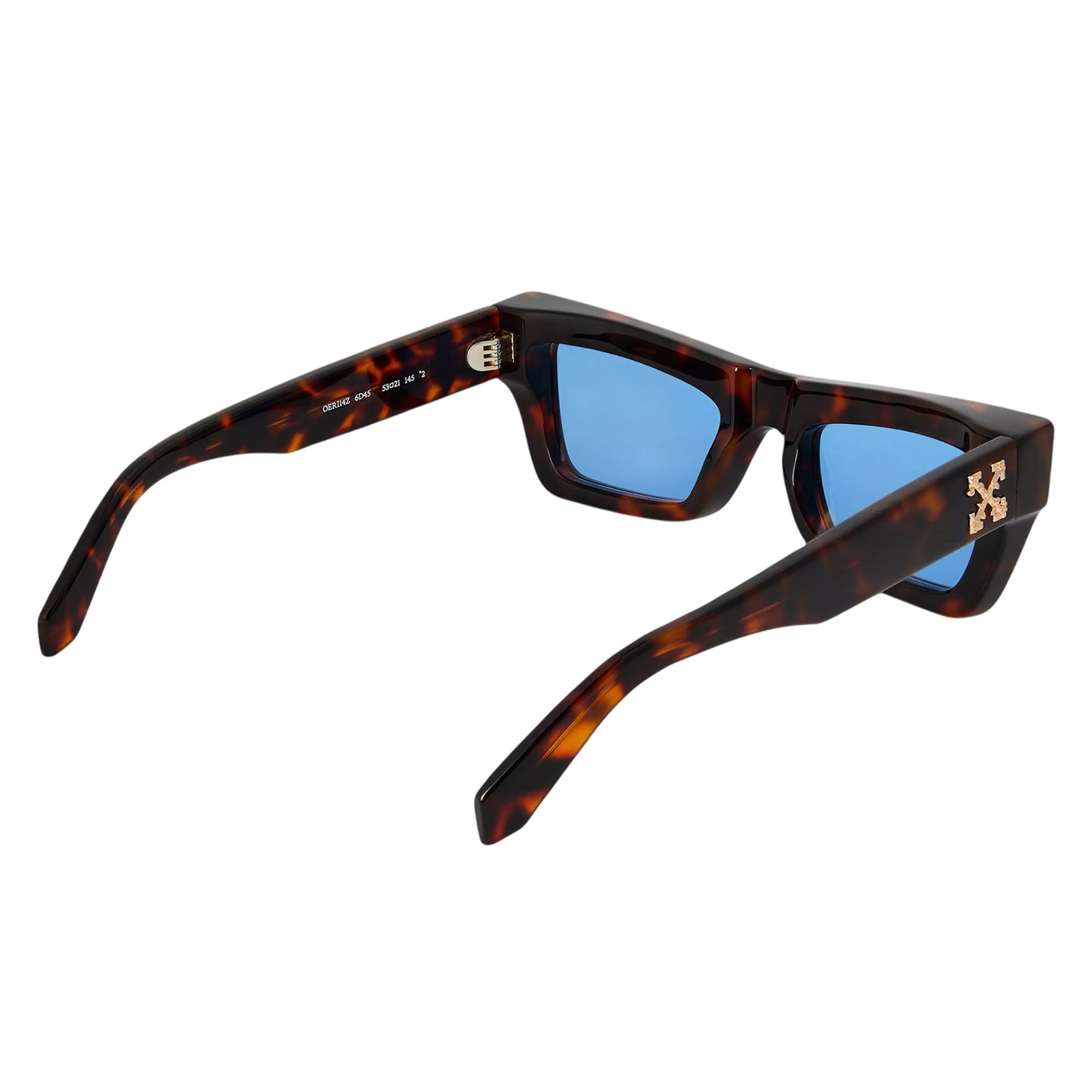 Havana - Back - Off White Unisex Adult Charleston Metal Logo Sunglasses