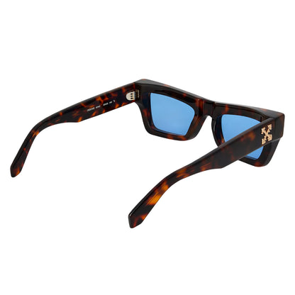 Havana - Back - Off White Unisex Adult Charleston Metal Logo Sunglasses