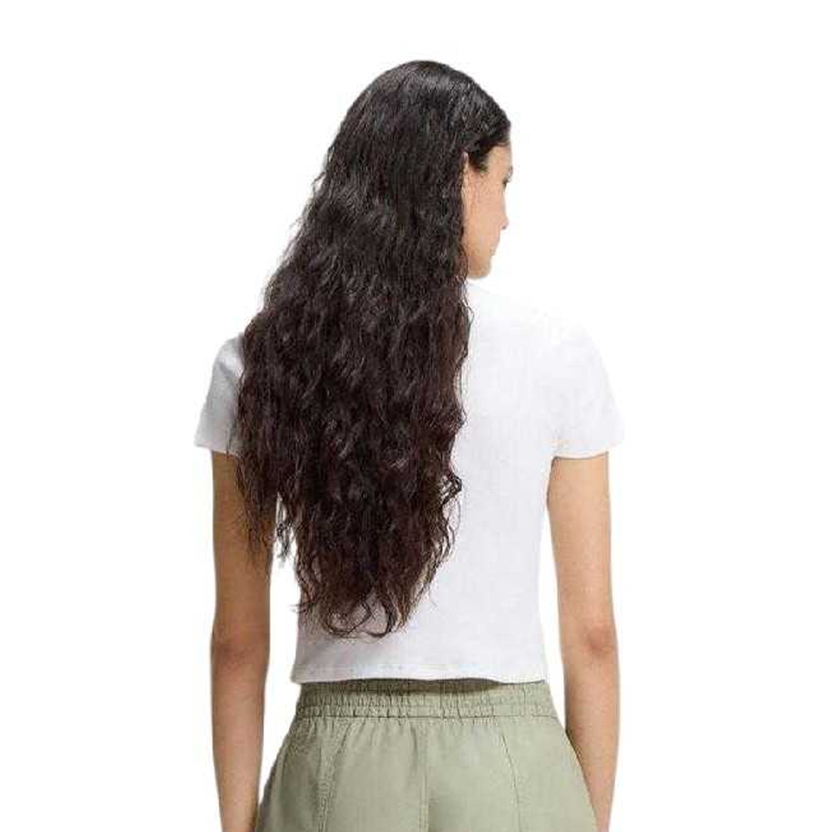 White - Back - Hugo Womens-Ladies Cropped T-Shirt