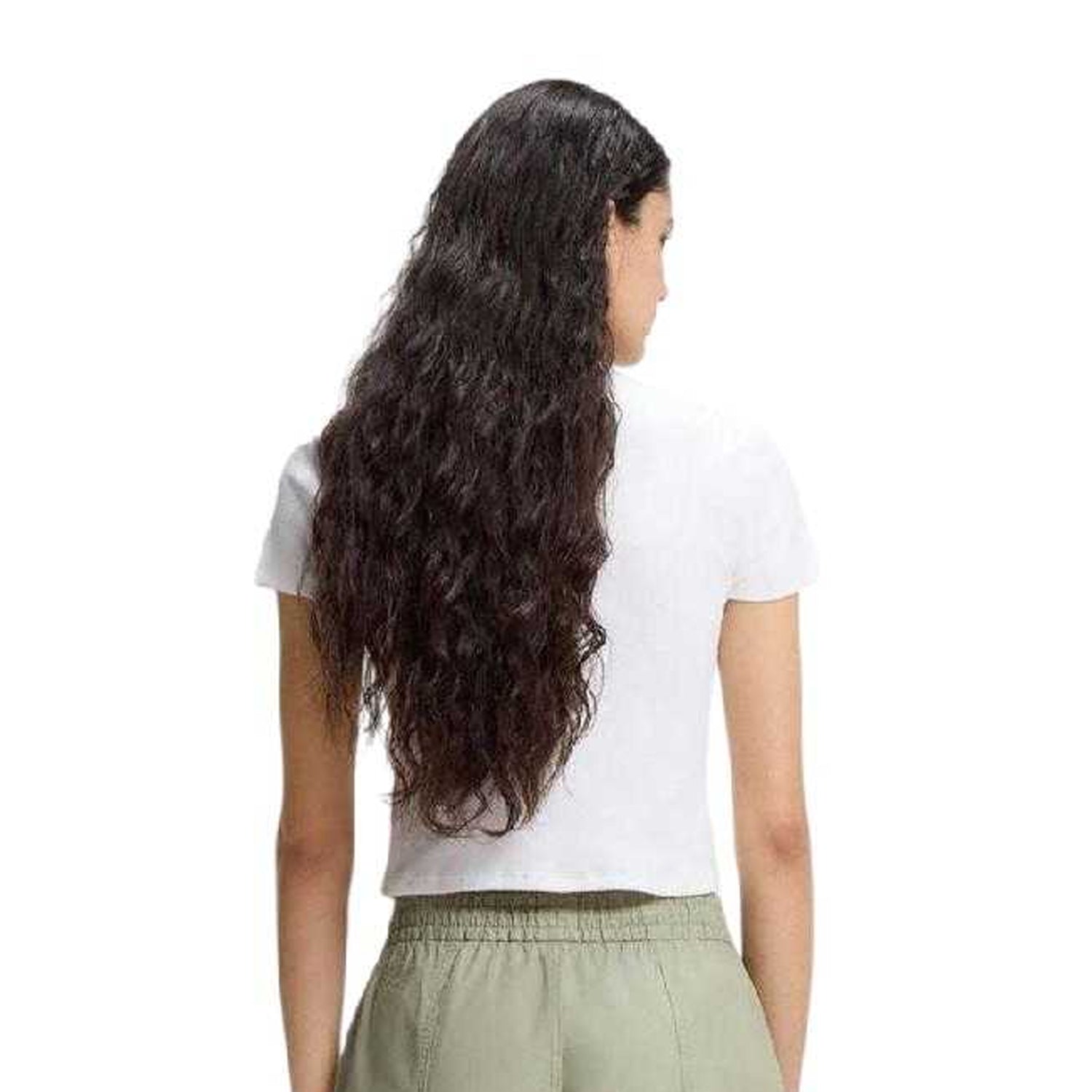 White - Back - Hugo Womens-Ladies Cropped T-Shirt