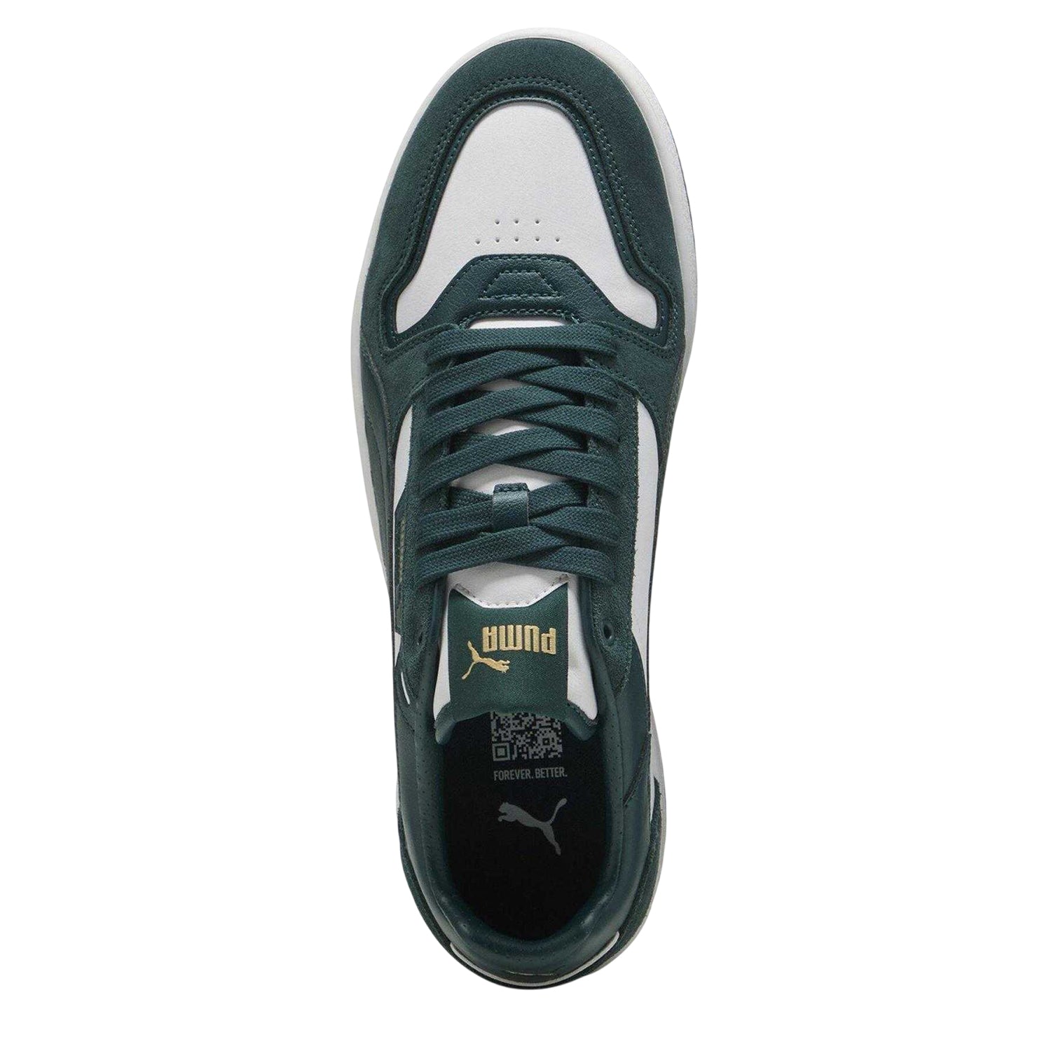 Puma White-Green - Lifestyle - Puma Womens-Ladies Court Classic Trainers