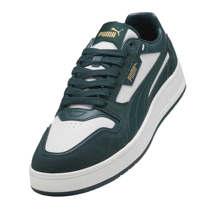 Puma White-Green - Close up - Puma Womens-Ladies Court Classic Trainers