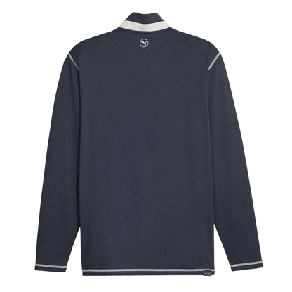 Navy-Ash Grey - Back - Puma Mens Quarter Zip Jumper