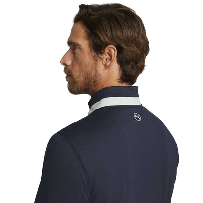 Navy-Ash Grey - Side - Puma Mens Quarter Zip Jumper