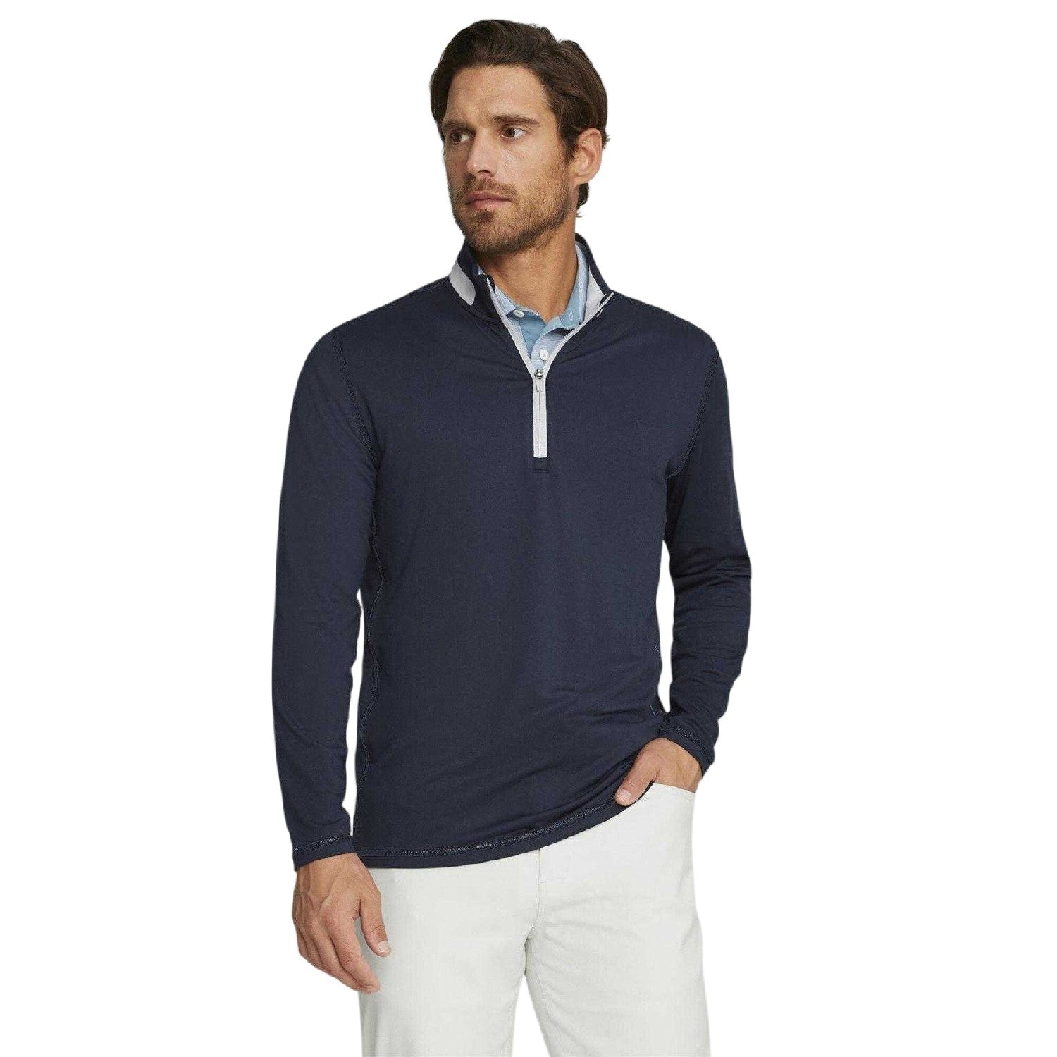 Navy-Ash Grey - Lifestyle - Puma Mens Quarter Zip Jumper