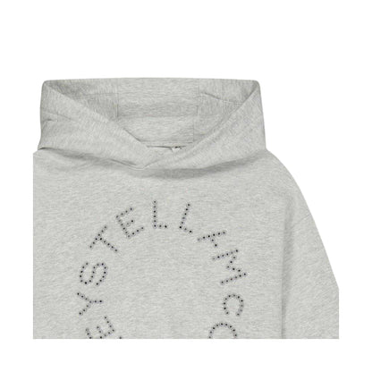 Grey - Side - Stella McCartney Childrens-Kids Logo Overhead Hoodie
