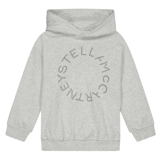 Grey - Front - Stella McCartney Childrens-Kids Logo Overhead Hoodie