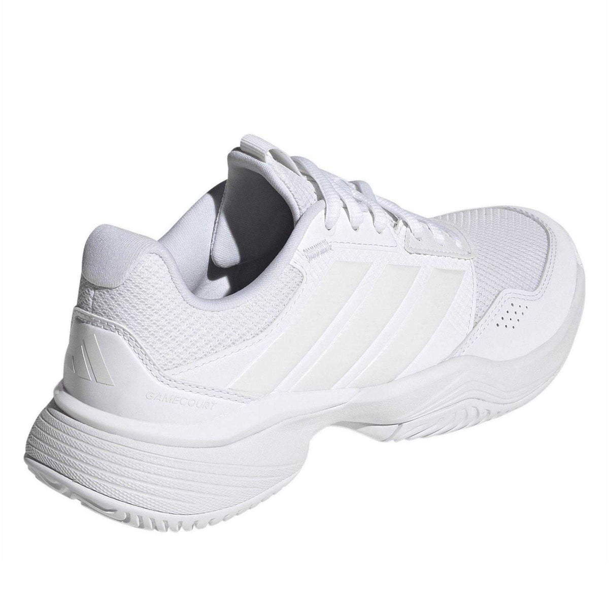 White-Metallic - Back - Adidas Womens-Ladies GameCourt 3 Tennis Shoes