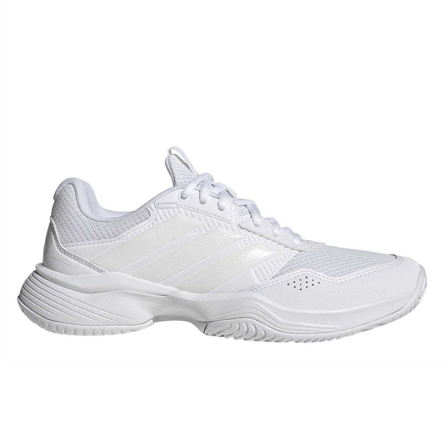 White-Metallic - Front - Adidas Womens-Ladies GameCourt 3 Tennis Shoes