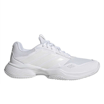 White-Metallic - Front - Adidas Womens-Ladies GameCourt 3 Tennis Shoes