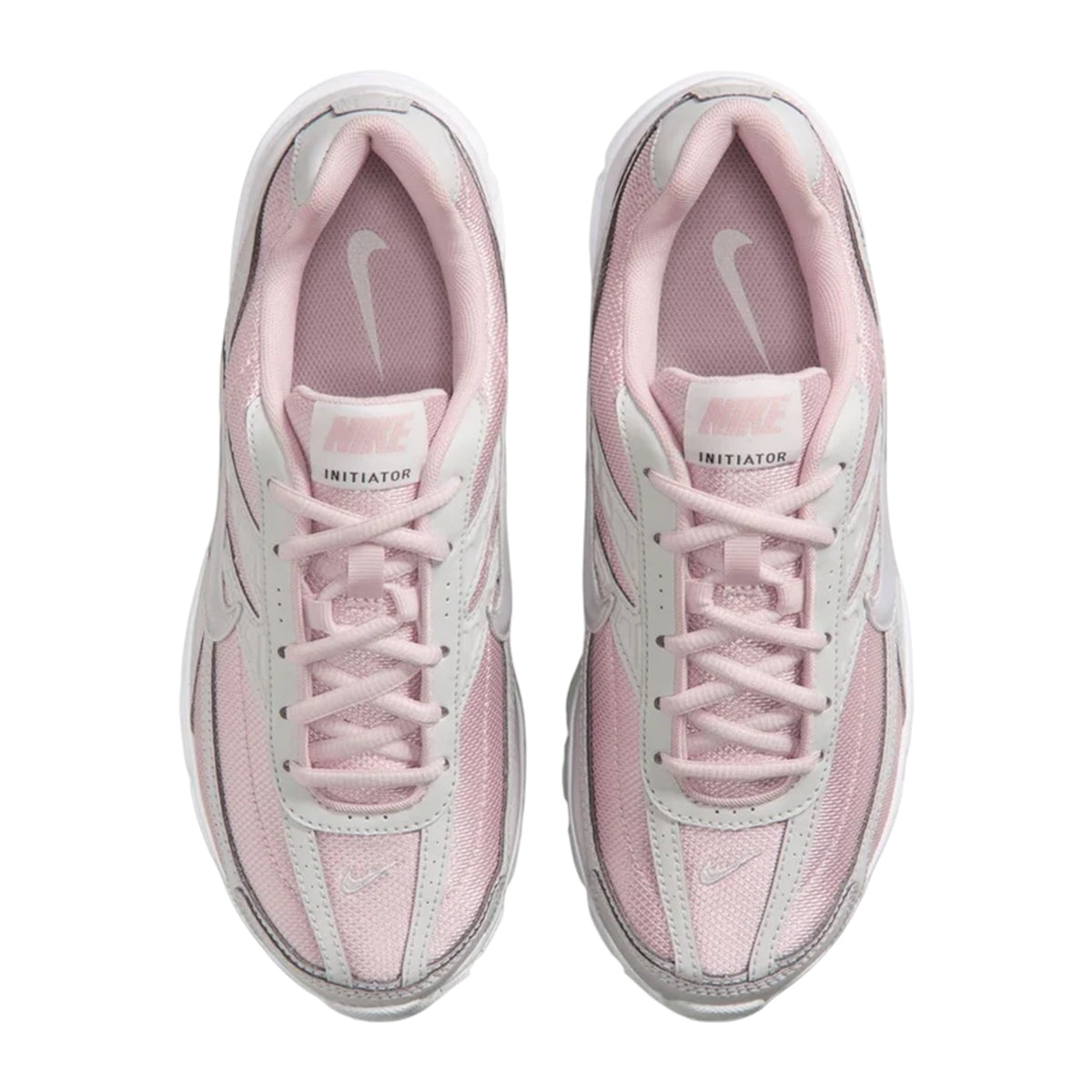 White-Grey-Pink - Side - Nike Womens-Ladies Initiator Logo Trainers