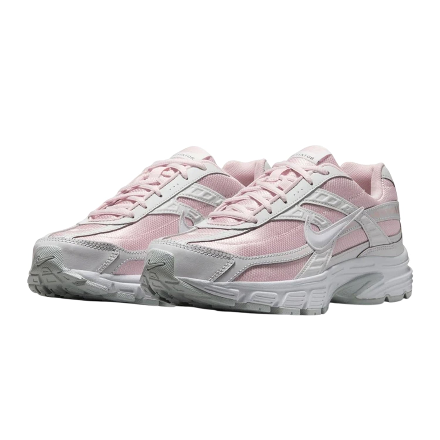 White-Grey-Pink - Pack Shot - Nike Womens-Ladies Initiator Logo Trainers