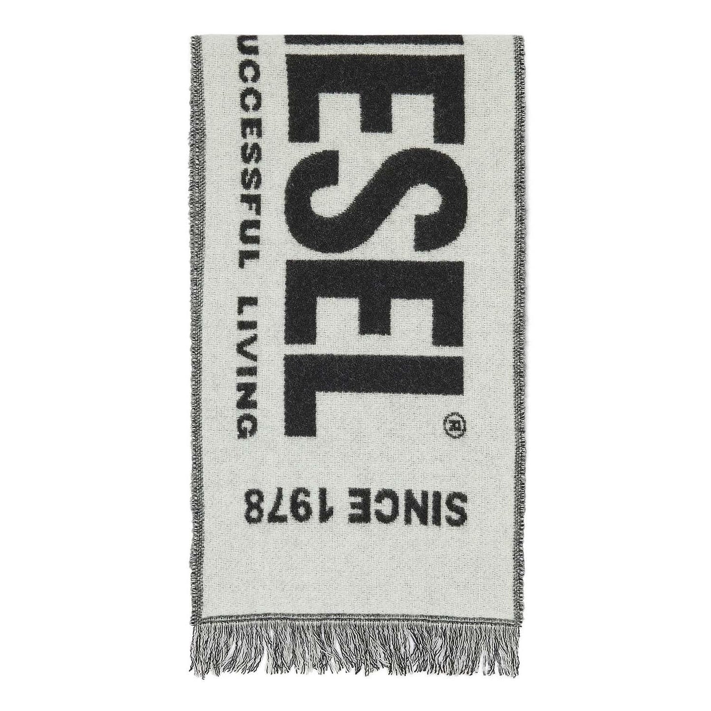 White - Back - Diesel Mens S-Bisc-New Wool Scarf