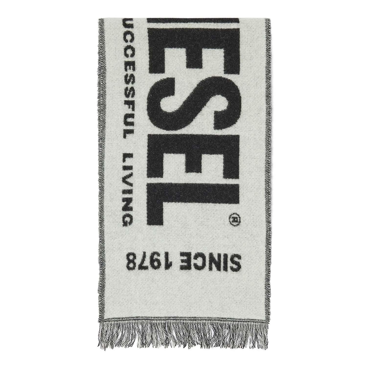 White - Back - Diesel Mens S-Bisc-New Wool Scarf