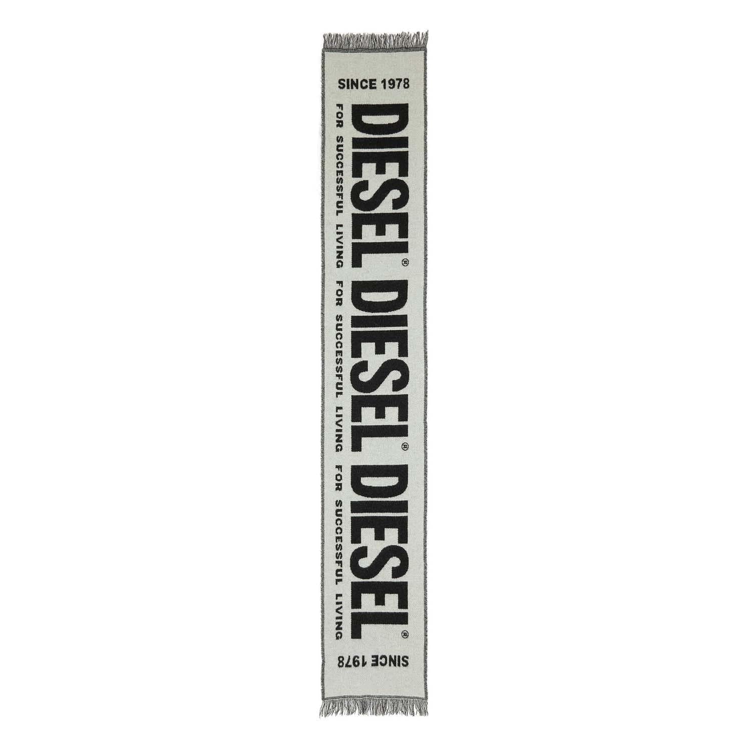 White - Front - Diesel Mens S-Bisc-New Wool Scarf