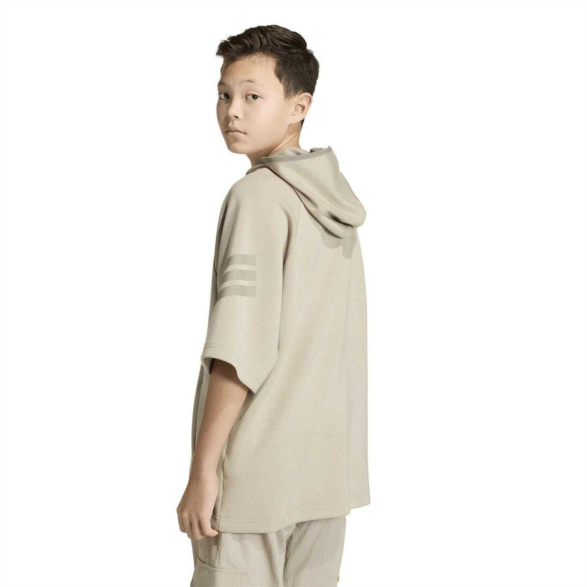 Wonder Steel - Back - Adidas Childrens-Kids 3 Stripes Hoodie