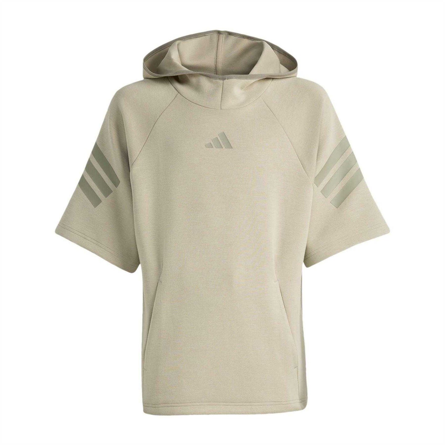 Wonder Steel - Front - Adidas Childrens-Kids 3 Stripes Hoodie