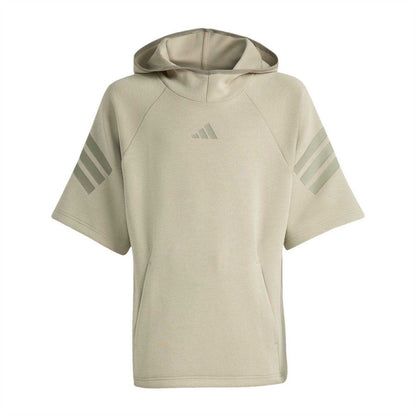 Wonder Steel - Front - Adidas Childrens-Kids 3 Stripes Hoodie