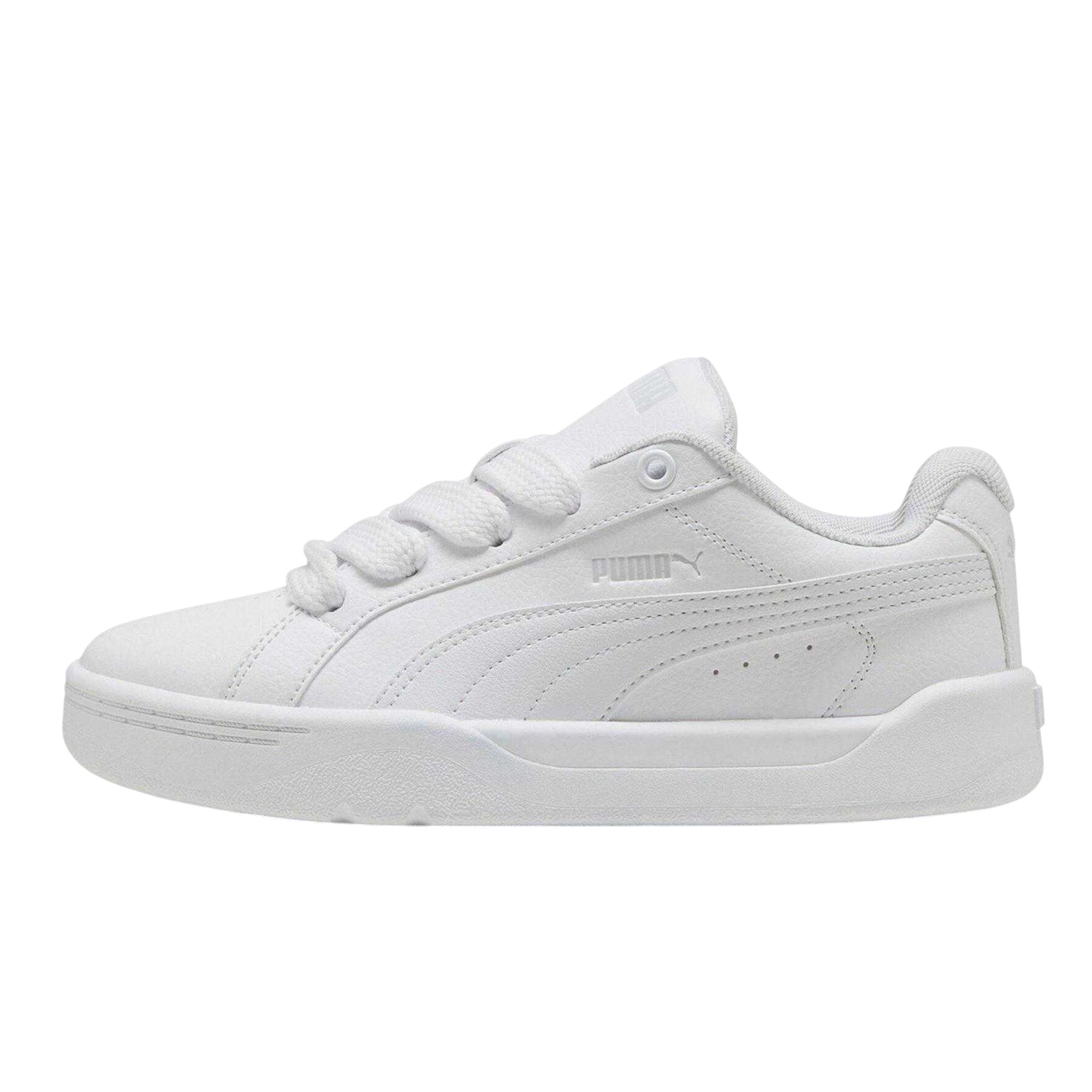 White - Side - Puma Childrens-Kids Park Lifestyle Low Trainers